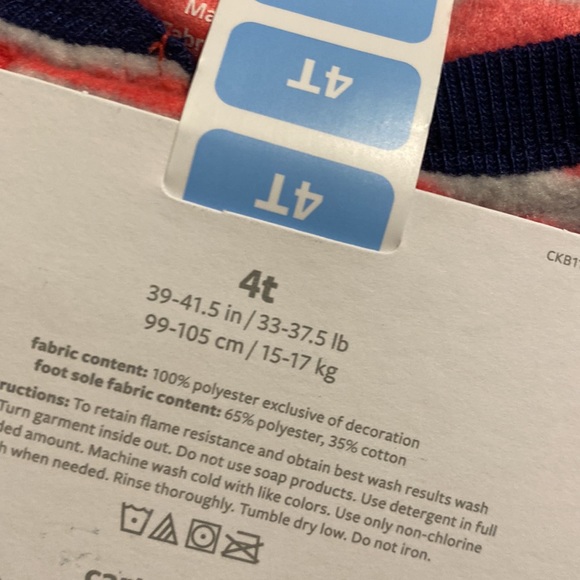 NWT Carter’s fleece footie pajamas - Picture 4 of 4